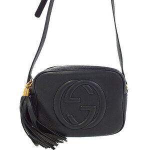 Gucci Soho Leather Disco Pebbled Crossbody Bag Black